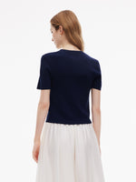Tencel Blend Cut Out Women Knit Top GOELIA