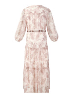 10MM Mulberry Silk Paisley Print Women Maxi Dress With Two Self-Tie Belts GOELIA