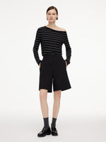 Machine Washable Wool Women Bermuda Shorts GOELIA