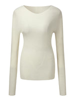 100% Machine Washable Wool Women Knit Top GOELIA