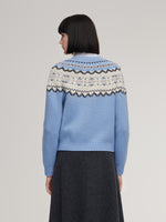 Wool Blend Fair Isle Women Cardigan GOELIA