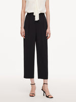 [Preview] Elastic Back Waist Women Tapered Cropped Pants GOELIA