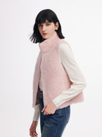 [Preview] 100% Shearling Wool Stand Collar Women Vest GOELIA