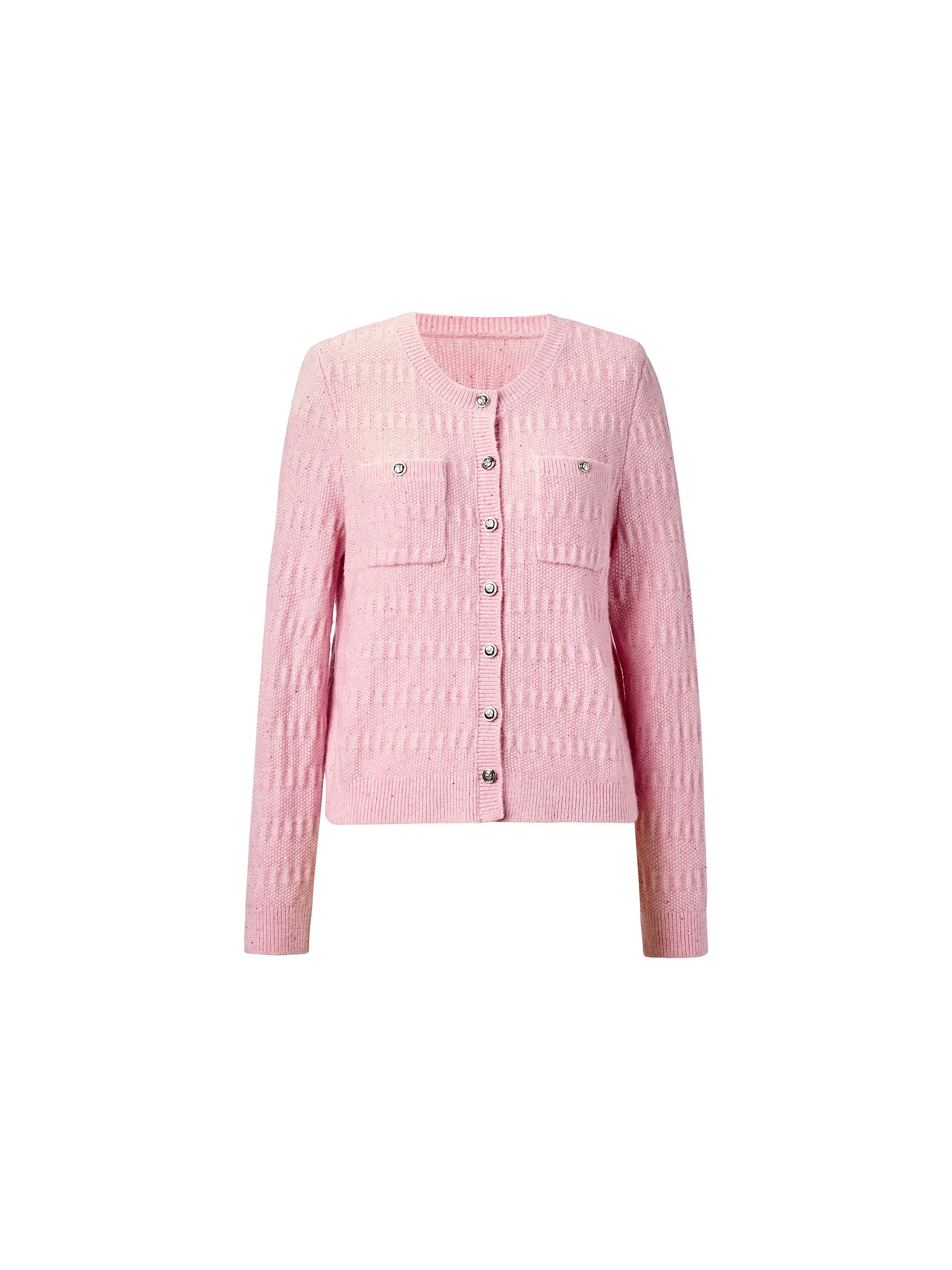 [Preview] Wool Blend Round Neck Women Cardigan GOELIA