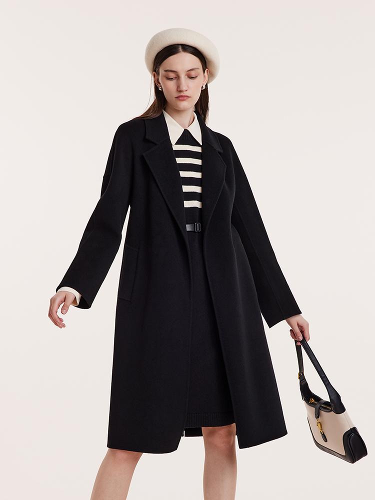 Pure Double-Faced Wool Notched Lapel Coat GOELIA