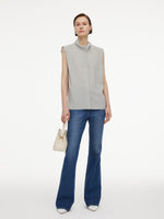 [Preview] Triacetate Blend Ribbon Neck Women Sleeveless Shirt GOELIA