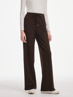 [Preview] Embroidered Side Seam Drawstring Waist Women Knit Pants GOELIA