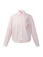 100% Cotton 3D Rose Women Loose Fit Shirt GOELIA