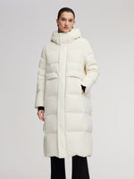 Thermal Tech Back Hooded Unisex Long Goose Down Coat GOELIA