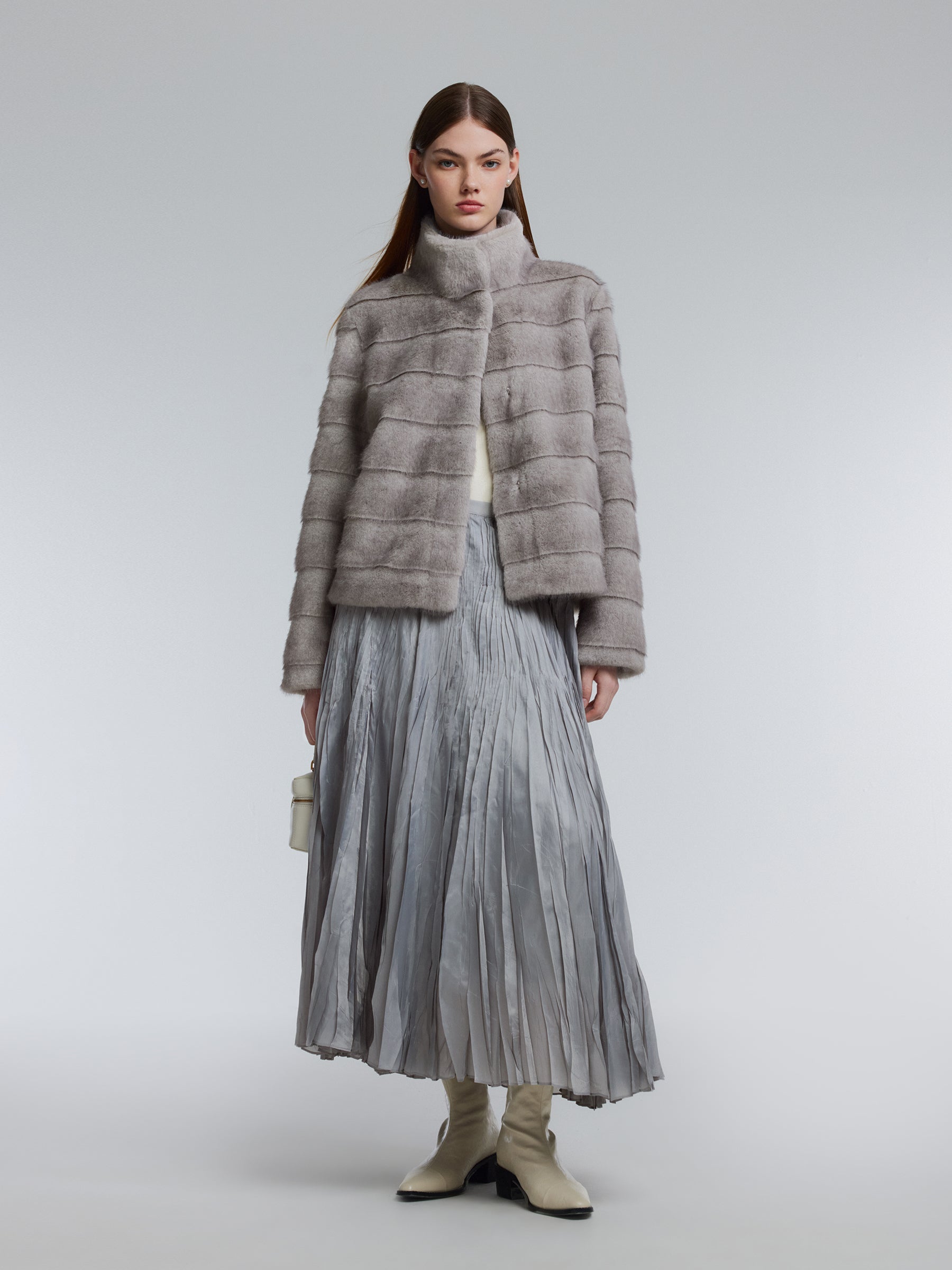 Sheared Eco-friendly Faux Fur Women Coat GOELIA