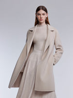 [Preview] Cashmere Wool Blend Double-Faced Women Wrap Coat GOELIA