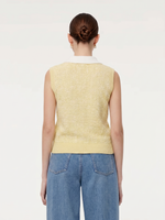 Contrast Collar Women Knit Polo Tank Top GOELIA