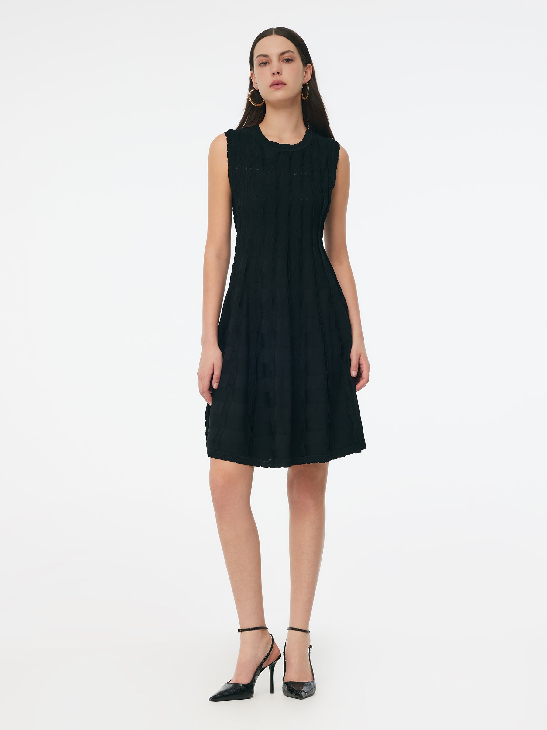 Stretch Jacquard Women Knit Mini Dress GOELIA