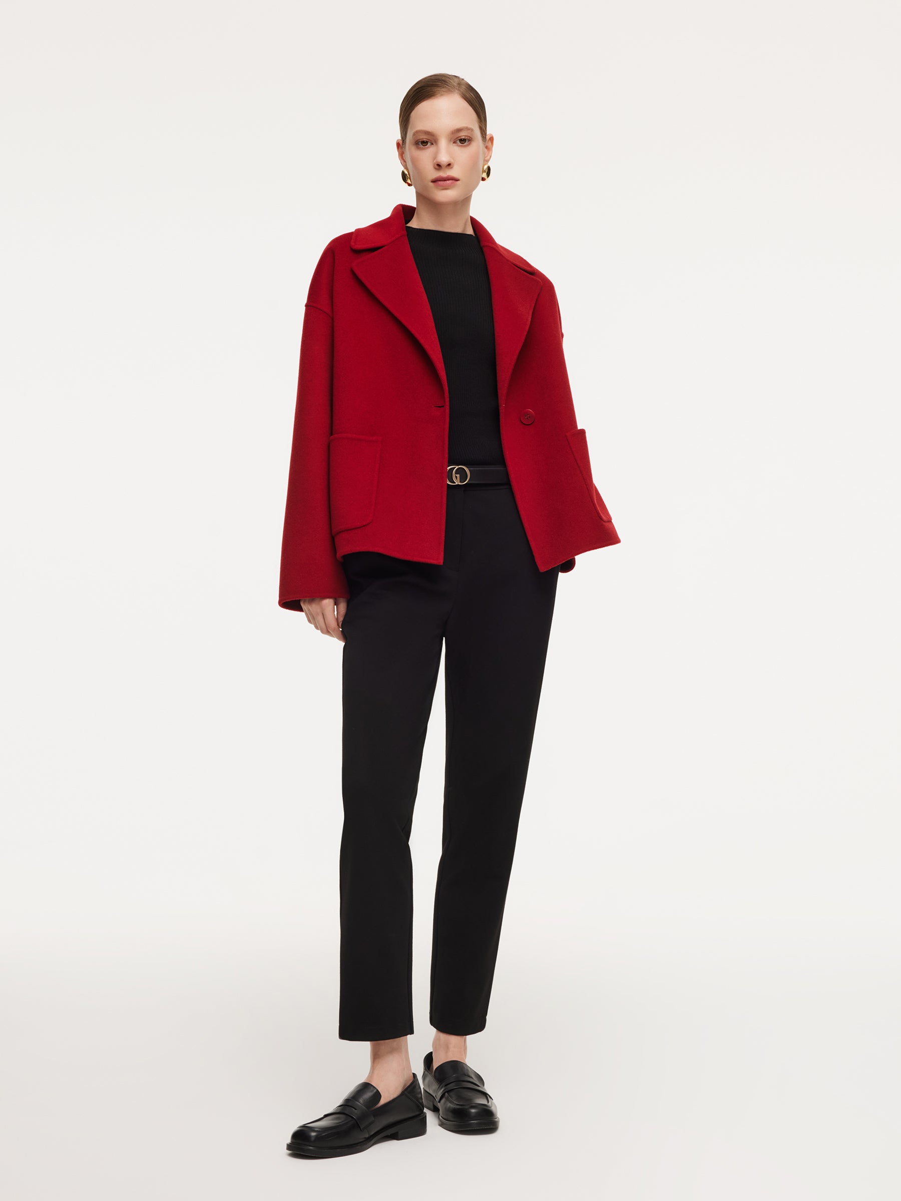 Cashmere Wool Blend Double-Faced Women Coat GOELIA