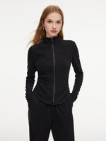 [Preview] Double-Brushed Stretch Zip Jacket And Pants Two-Piece Set GOELIA