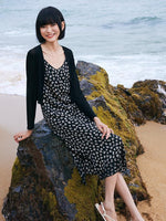 Spaghetti Strap Dress With Knitted Cardigan Two-Piece Set GOELIA