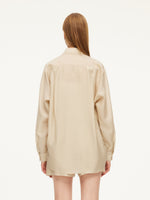Tencel Acetate Linen Blend Women Sheer Oversized Shirt & Camisole Two-Piece Set GOELIA