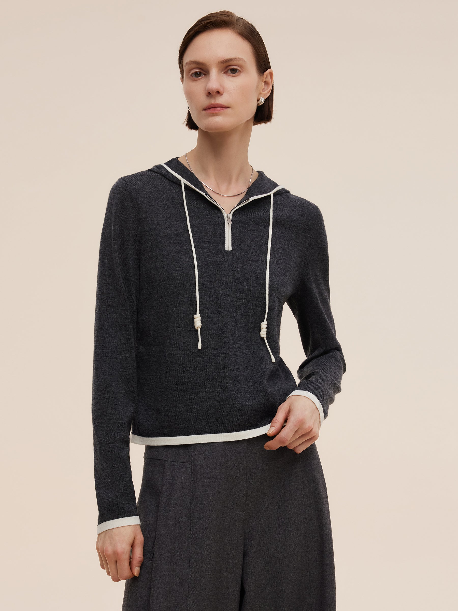 [Preview] Wool Blend Women Half-Zip Hoodie GOELIA
