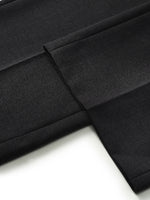 Worsted Wool Women Wide Leg Pants With Leather Belt GOELIA