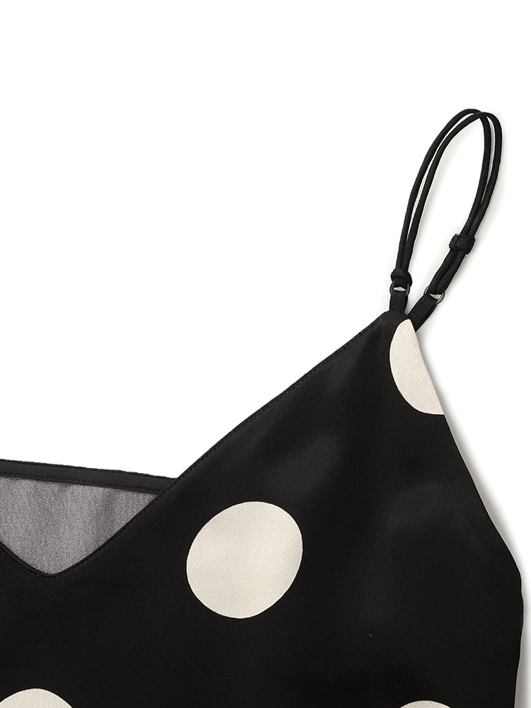 Two Piece Spaghetti Straps Polka Dots Swimwear