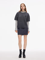 Wool Blend Women Knit Top With Detachable Brooch GOELIA