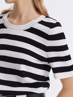 Round Neck Striped Knitted Women Top GOELIA