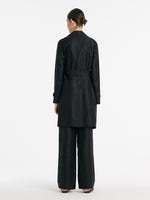 18 Momme Xiang Yun Silk Women Trench Coat With Belt GOELIA