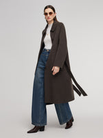Wool Camel Hair Blend Double-Faced Women Wrap Overcoat GOELIA
