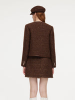 [Preview] Wool Blend Tweed Sequins Women Jacket GOELIA