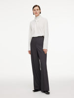 Tailored Straight-Leg Women Pants With Detachable Wrap Skirt GOELIA