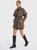 100% Washable Merino Wool Women Wrap Cape Coat GOELIA