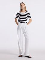 Round Neck Striped Knitted Women Top GOELIA