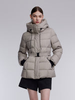 [Preview] Hooded Goose Down Jacket With Belt GOELIA