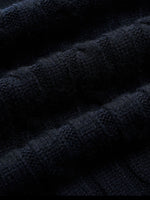 Wool Blend Cable Knit Women Sweater With Detachable Collar And Cuffs GOELIA