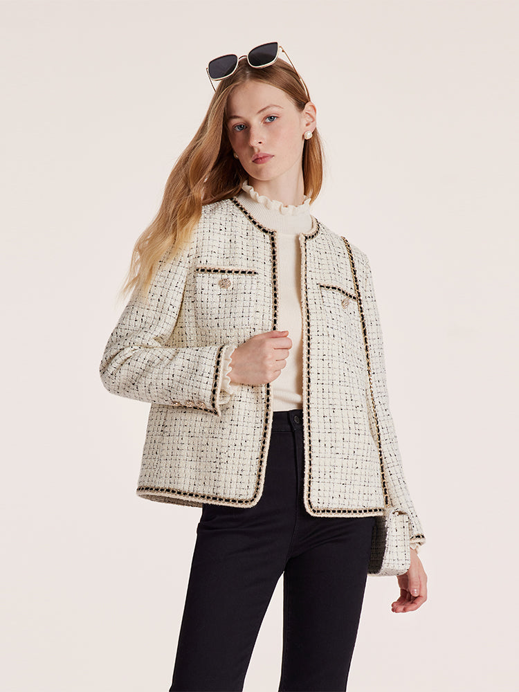 Wool-Blend Tweed Jacket With Bag – GOELIA