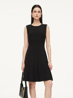 Triacetate Blend Gathered Waist Women Sleeveless Mini Dress GOELIA