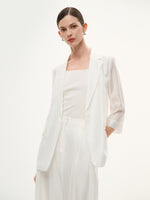 Tencel Acetate Blend 3/4 Sleeve Women Blazer GOELIA