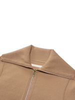Lyocell Wool Blend Stripe Reversible Zip-Up Women Cardigan GOELIA