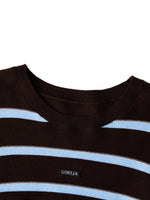 Tencel Wool Blend Stripe Women Knit Top GOELIA