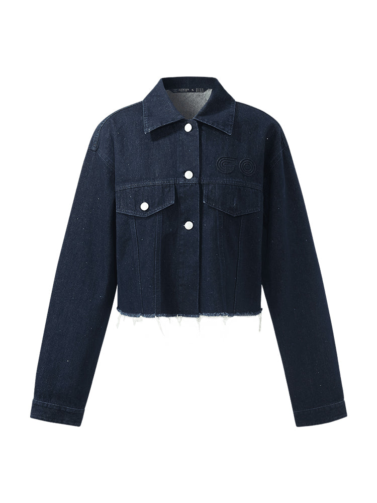 GOELIA X CHRISTINE PHUNG Crop Denim Jacket