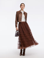 A-Line Mesh Ruffle Tiered Women Skirt GOELIA