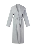 [Preview] Double-Faced Wool Yak Silk Blend Women Hooded Wrap Overcoat GOELIA