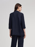 100% Linen 3/4 Sleeve Women Blazer GOELIA