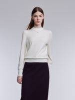 [Preview] Wool Blend Mock Neck Women Sweater With Detachable Necklace GOELIA