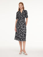 Floral Print Reversible V-Neck Women Wrap Midi Dress With Slip Dress GOELIA