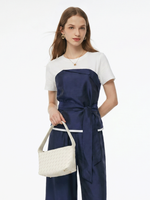Tencel Blend Patchwork Top And Pants Two-Piece Set GOELIA