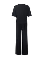 V-Neck Top And Straight Pants Two-Piece Set GOELIA
