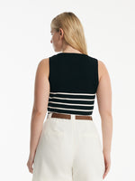 Acetate Cotton Knitted Striped Tank Top GOELIA