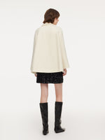 100% Wool Women Coat With Detachable Bowknot GOELIA