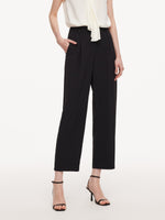 [Preview] Elastic Back Waist Women Tapered Cropped Pants GOELIA